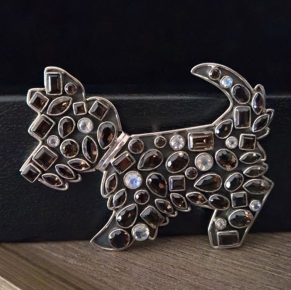 NICKY BUTLER 925 Sterling Silver Terrier Westie Scottie Dog Brooch Pendant Pin